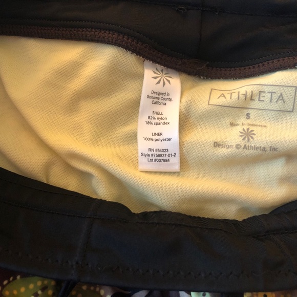Athleta Floral Swim Shorts - Black, Green, Yellow - Picture 4 of 5